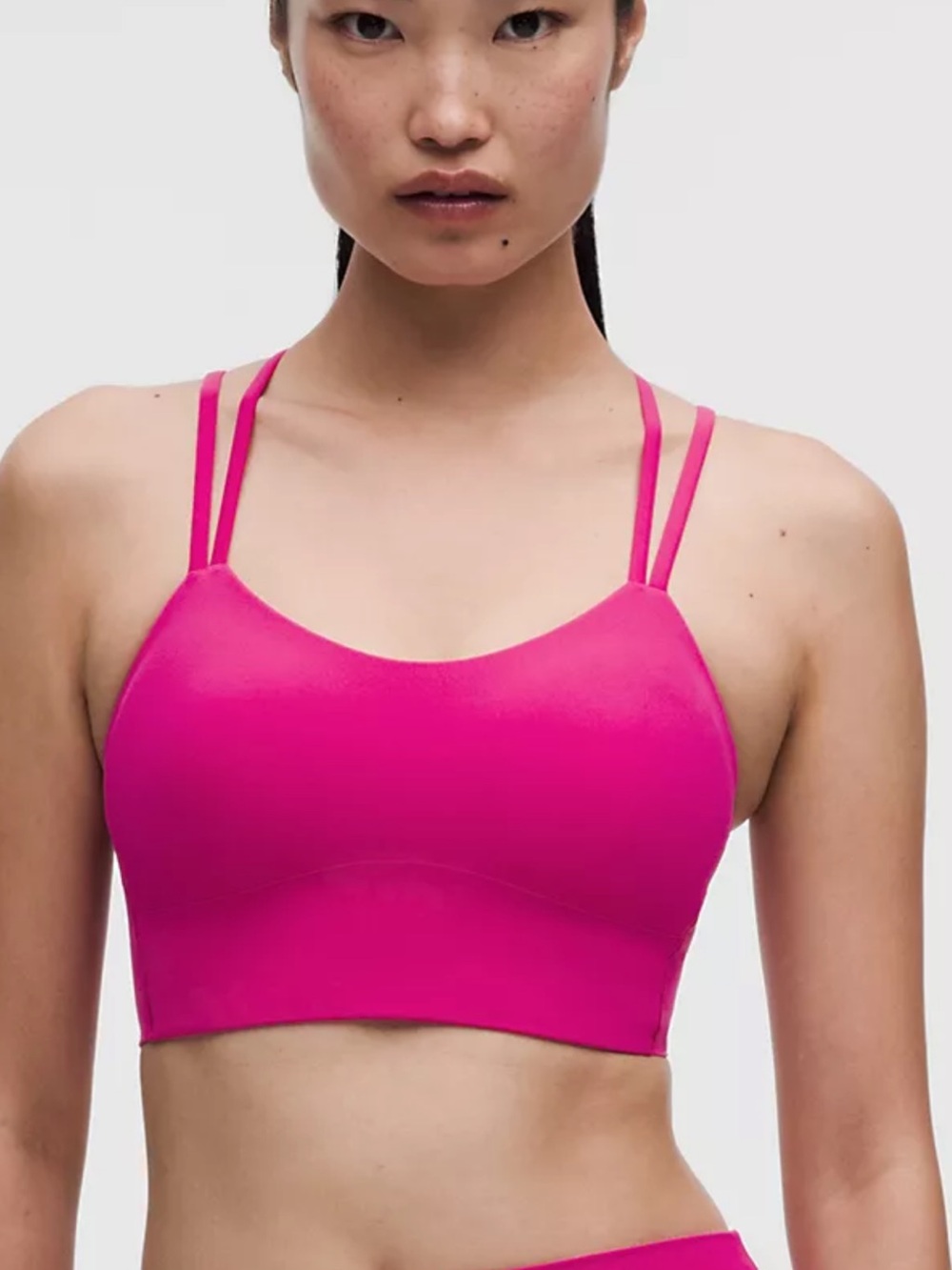 lululemon athletica Like a cloud Longline Hot Pink Double-Strap Sports Bra